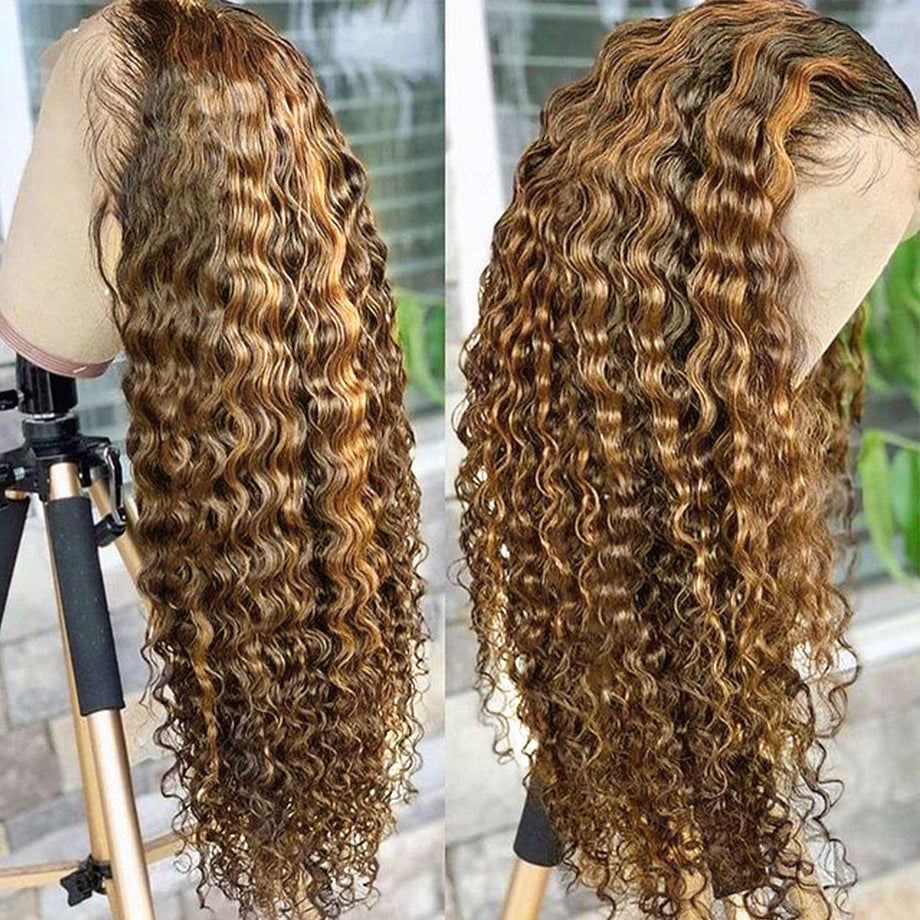 13X4 Real Hair Highlighting Headgear Lace Frontal Wi