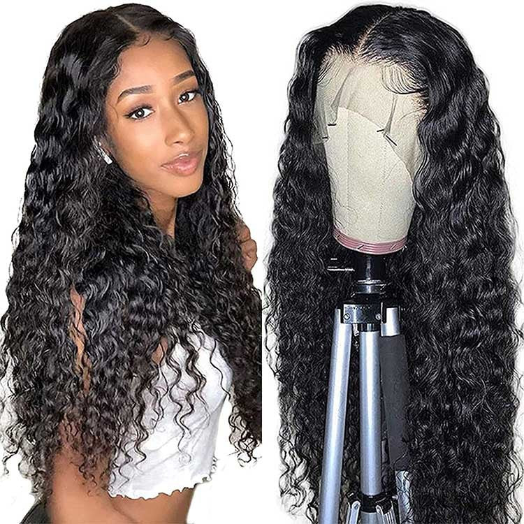 T-type front lace  Human Hair With Small Curly Hair And Long Hair Sets
