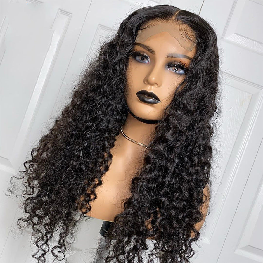T-type front lace  Human Hair With Small Curly Hair And Long Hair Sets