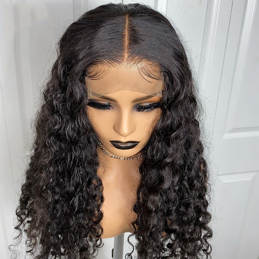 T-type front lace  Human Hair With Small Curly Hair And Long Hair Sets
