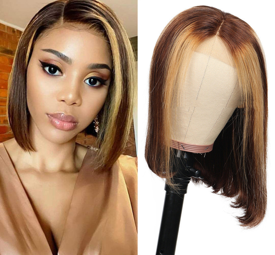 13X4 Piano Color Bob Headgear Real Hair
