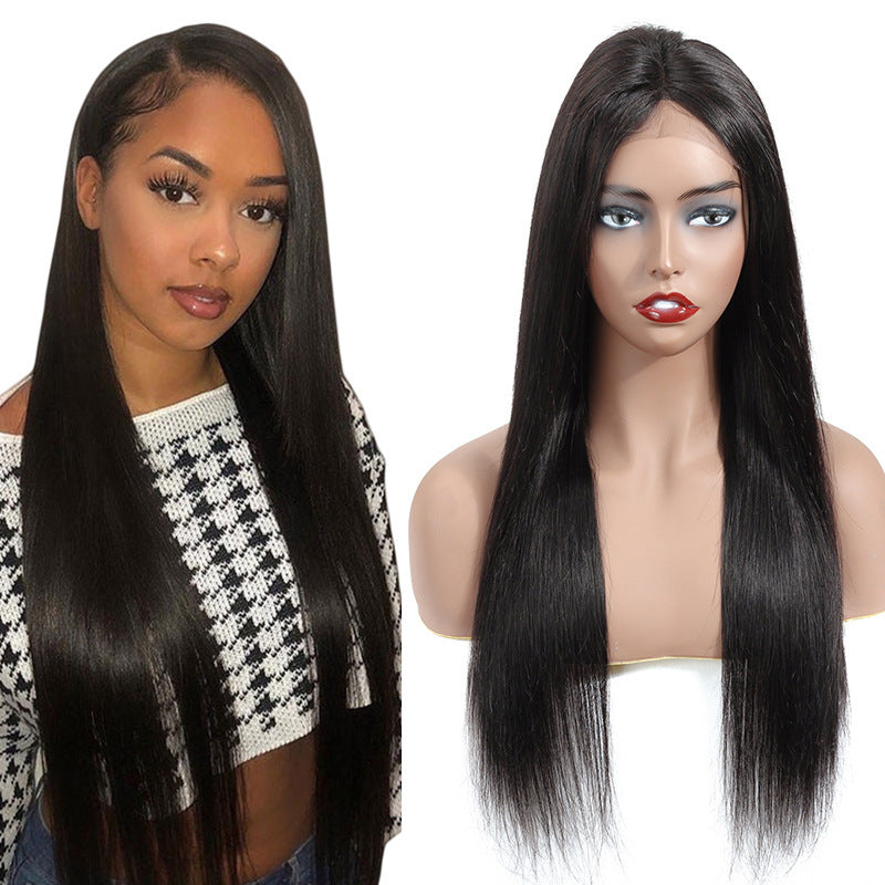 13X4 Lace real human hair wig headgear
