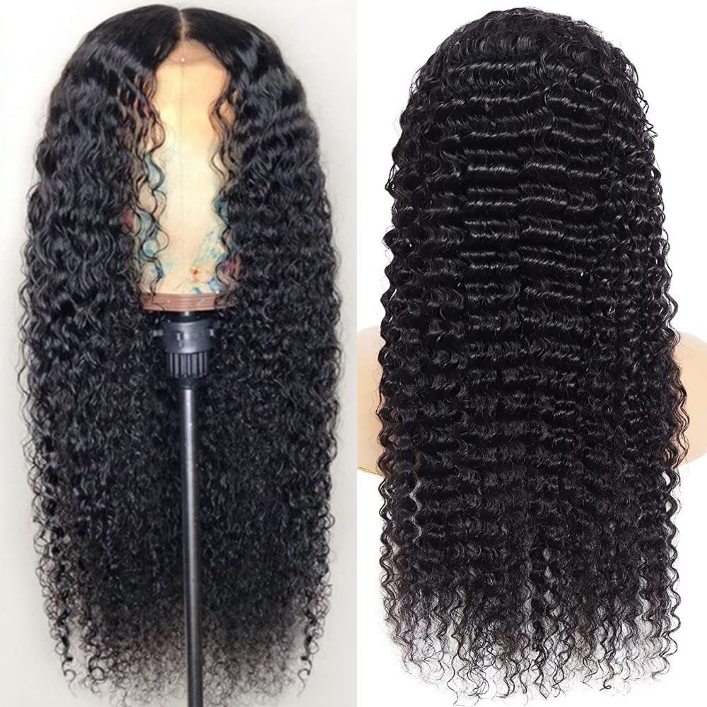 13x4 Front Lace Human Hair Wig Deep Wave Human Wigs