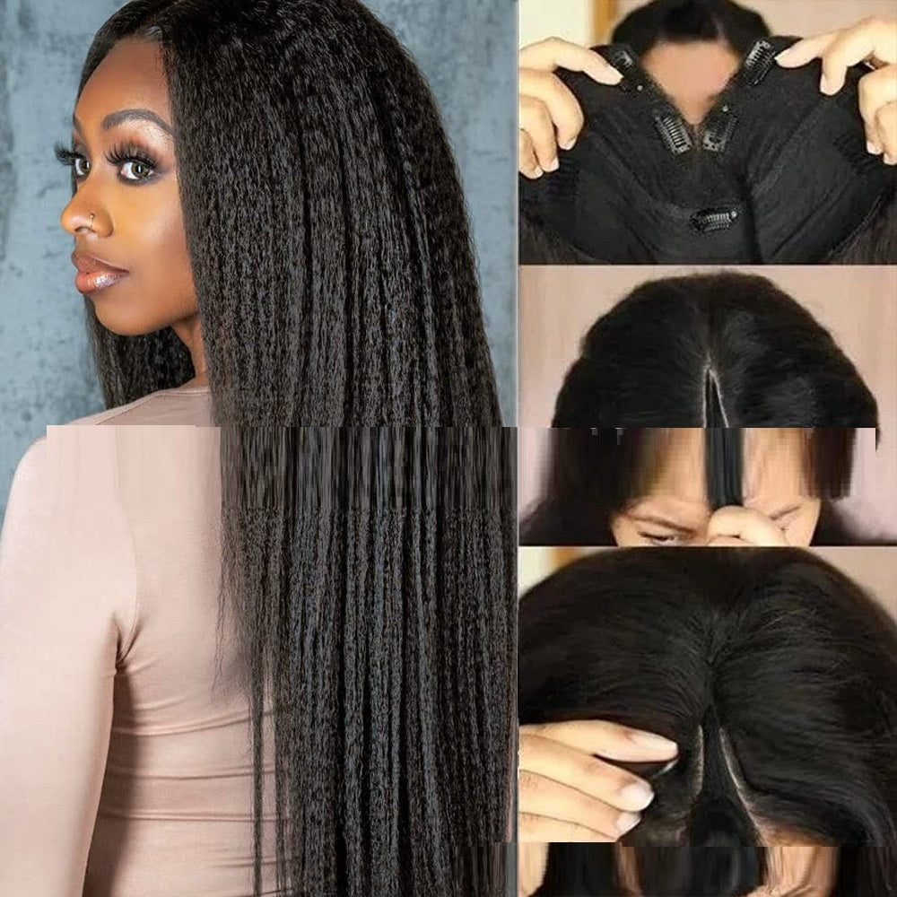 13X4 Lace Free Mechanism Yaki Straight Pure Human Wig