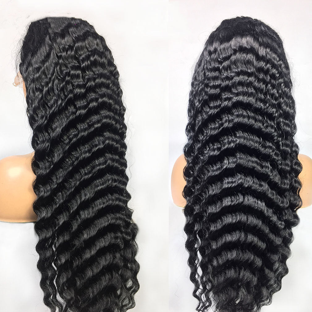 13X4 Human Hair Deep Wave Lace Frontal Wigs 13 4 Front Wigs
