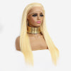 13X4 100% Human Hair Reality golden long straight lace headgear