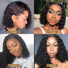 13X4 Front Lace Fluffy Black Medium Length Small Curly Wig