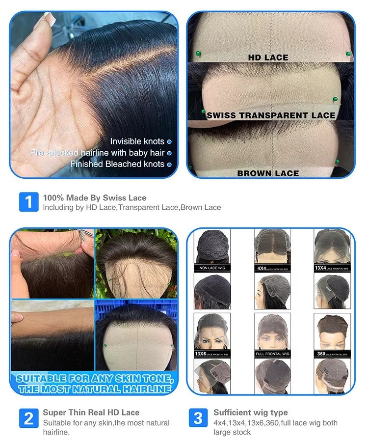13X4 Density Virgin Human Hair Wigs For Black Women