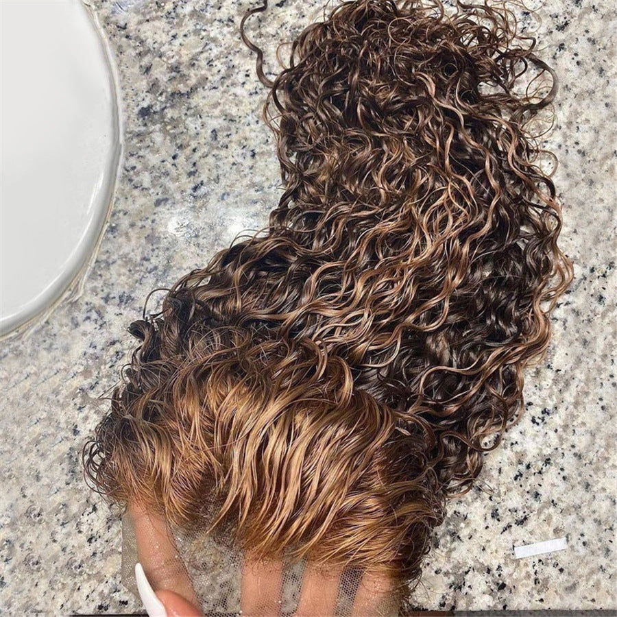 13X4 Real Hair Highlighting Headgear Lace Frontal Wi