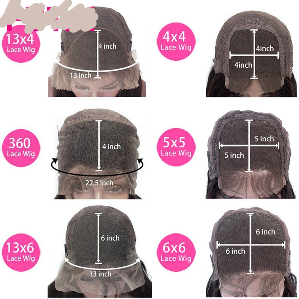 12A 13X6 Wig 150% 12A 13X4 Wig 180% 360, Real Human Hair Lace Wig Set Straight Hair Black Medium Length