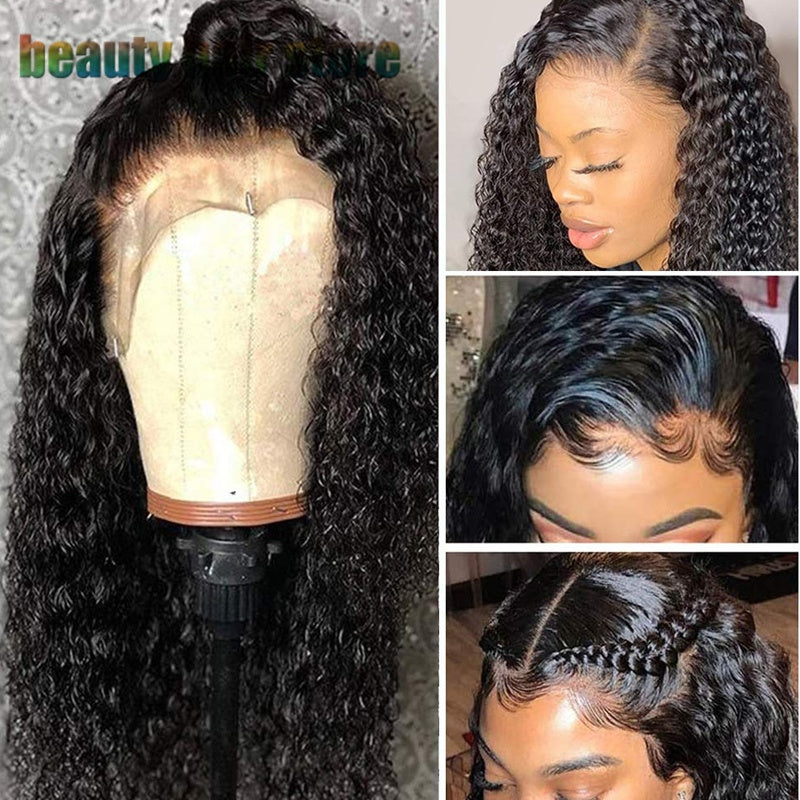 13X6 Brazilian Kinky Curly Lace Front Human Hair Wigs